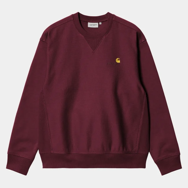 Carhartt WIP American Script Sweatshirt Malbec Cheap