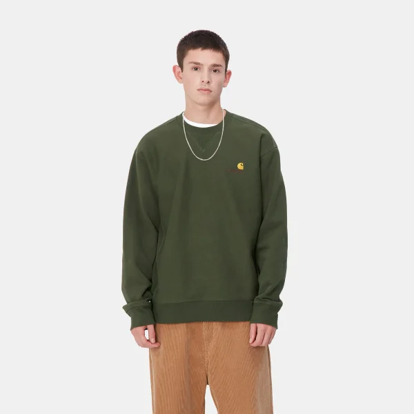 Carhartt WIP American Script Sweatshirt Tarragon Cheap