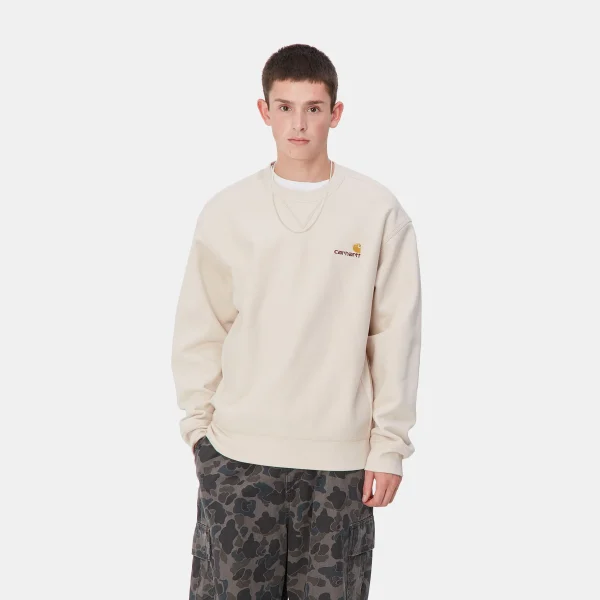 Carhartt WIP American Script Sweatshirt Moonbeam Flash Sale