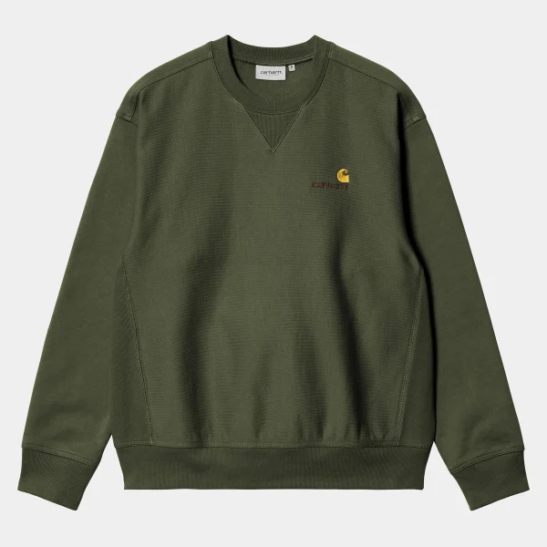 Carhartt WIP American Script Sweatshirt Tarragon Cheap