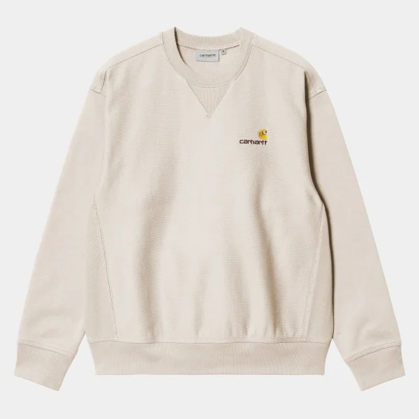 Carhartt WIP American Script Sweatshirt Moonbeam Flash Sale