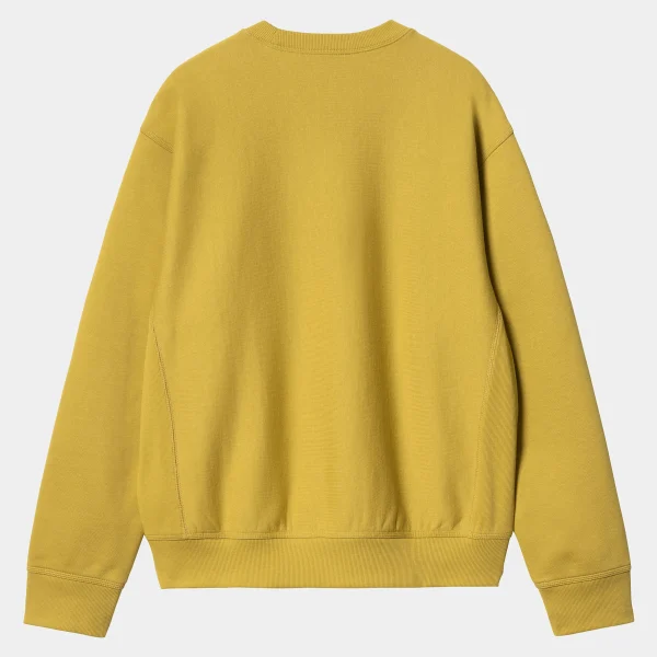 Carhartt WIP American Script Sweatshirt Golden Olive Best Sale