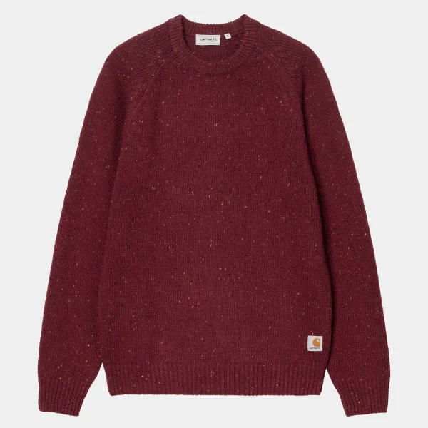 Carhartt WIP Anglistic Sweater Speckled Malbec Fashion