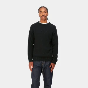 Carhartt WIP Anglistic Sweater Speckled Black Cheap