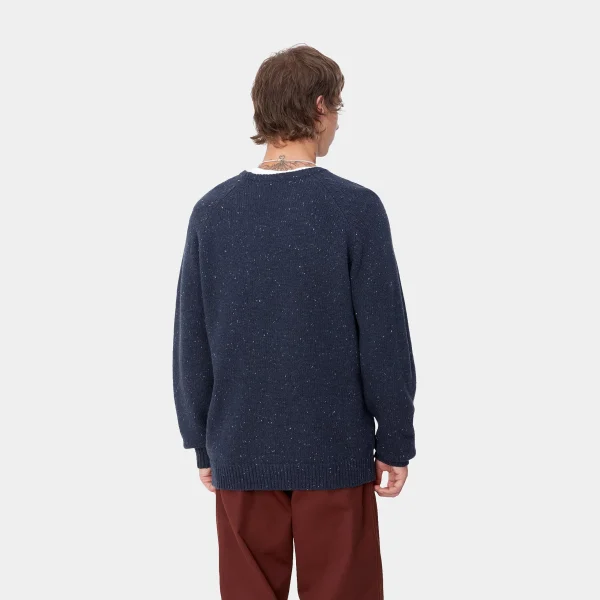 Carhartt WIP Anglistic Sweater Speckled Air Force Blue Best