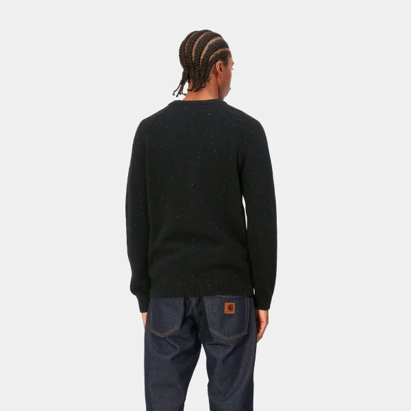 Carhartt WIP Anglistic Sweater Speckled Black Cheap