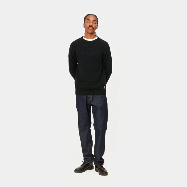 Carhartt WIP Anglistic Sweater Speckled Black Cheap