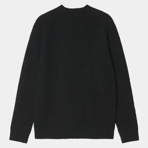 Carhartt WIP Anglistic Sweater Speckled Black Cheap