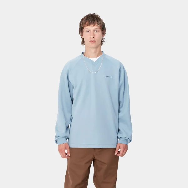 Carhartt WIP Bolan V-Neck Sweat Dusty Ice / Positano Discount