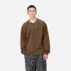 Carhartt WIP Bolan V-Neck Sweat Chocolate / Tobacco Hot