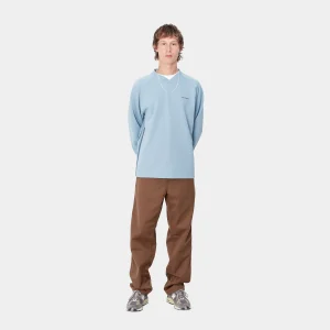 Carhartt WIP Bolan V-Neck Sweat Dusty Ice / Positano Discount