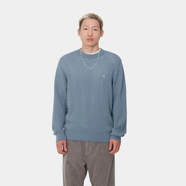 Carhartt WIP Calen Sweater Misty Sky Shop