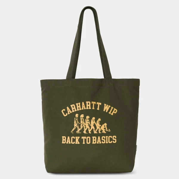 Carhartt WIP Canvas Graphic Tote Basics Print, Office Green Cheap