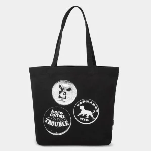 Carhartt WIP Canvas Graphic Tote Pins Print, Black Discount