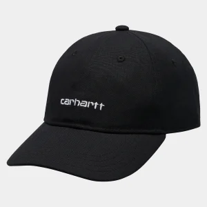 Carhartt WIP Canvas Script Cap Black / White New