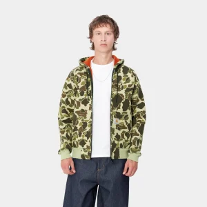 Carhartt WIP Car-Lux Hooded Jacket Camo Duck, Green / Turmeric Cheap