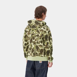 Carhartt WIP Car-Lux Hooded Jacket Camo Duck, Green / Turmeric Cheap