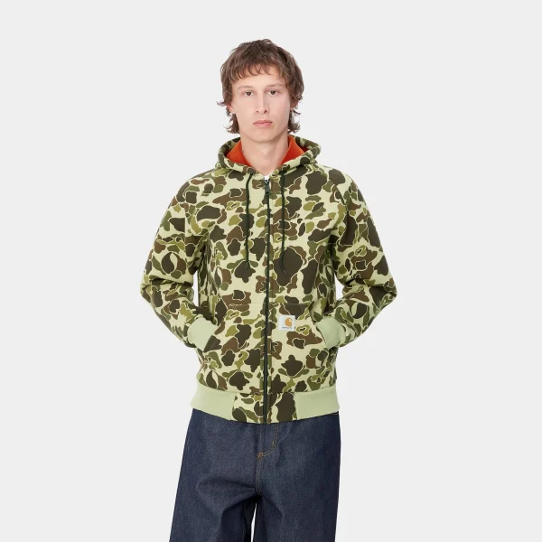 Carhartt WIP Car-Lux Hooded Jacket Camo Duck, Green / Turmeric Cheap