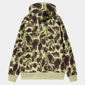 Carhartt WIP Car-Lux Hooded Jacket Camo Duck, Green / Turmeric Cheap