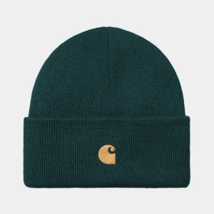 Carhartt WIP Chase Beanie Duck Blue / Gold Best Sale