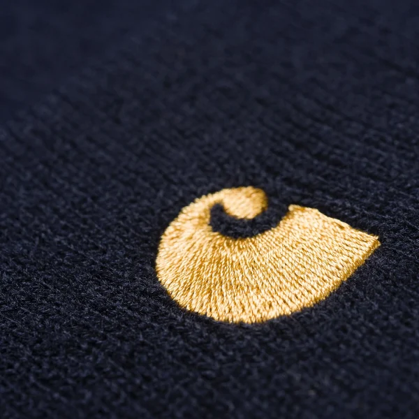 Carhartt WIP Chase Beanie Dark Navy / Gold Discount