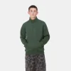 Carhartt WIP Chase Neck Zip Sweatshirt Sycamore Tree / Gold Best Sale