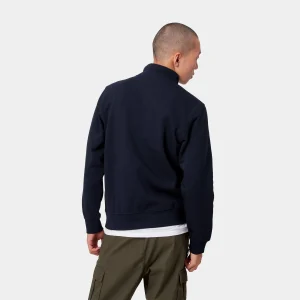 Carhartt WIP Chase Neck Zip Sweatshirt Dark Navy / Gold Clearance