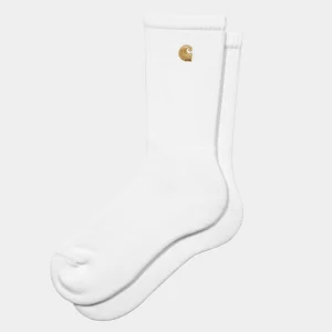 Carhartt WIP Chase Socks White / Gold Clearance