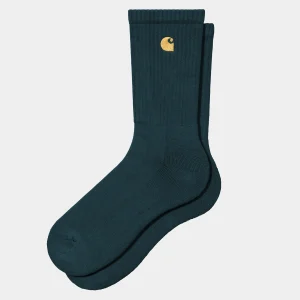 Carhartt WIP Chase Socks Duck Blue / Gold Clearance