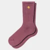 Carhartt WIP Chase Socks Dusty Fuchsia / Gold Cheap