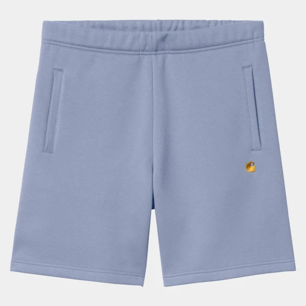 Carhartt WIP Chase Sweat Short Charm Blue / Gold Flash Sale