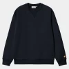 Carhartt WIP Chase Sweatshirt Dark Navy / Gold Outlet