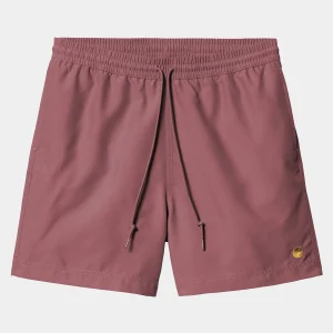 Carhartt WIP Chase Swim Trunk Dusty Fuchsia / Gold Store