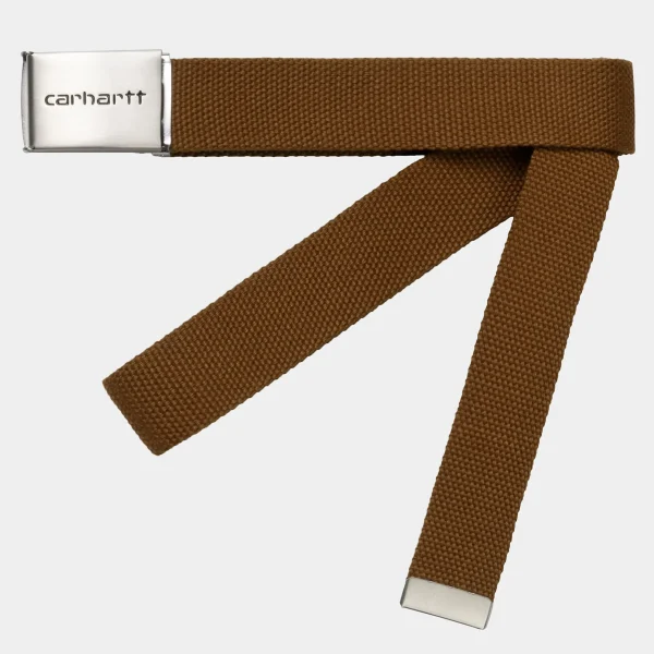 Carhartt WIP Clip Belt Chrome Hamilton Brown Cheap