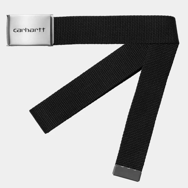 Carhartt WIP Clip Belt Chrome Black Clearance