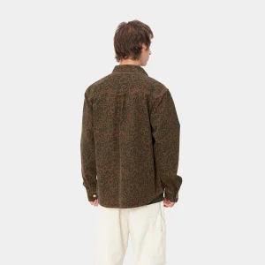 Carhartt WIP Conro Shirt Jac Camo Leo, Tamarind / Tamarind Discount