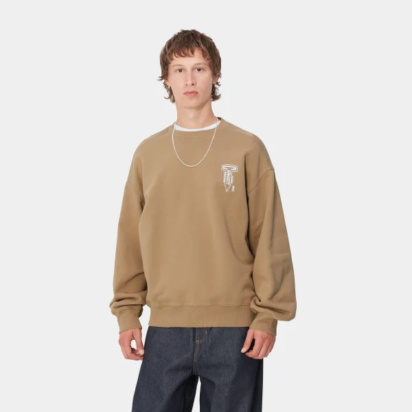 Carhartt WIP Cross Screw Sweat Peanut / White Cheap