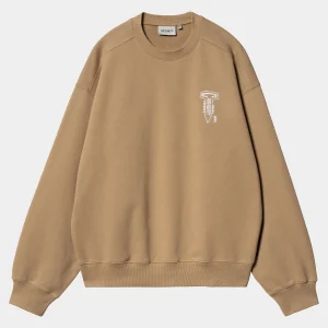 Carhartt WIP Cross Screw Sweat Peanut / White Cheap