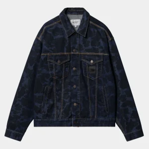 Carhartt WIP Duck Helston Jacket Camo Duck, Blue Shop