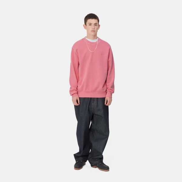 Carhartt WIP Duster Script Sweat Charm Pink Clearance