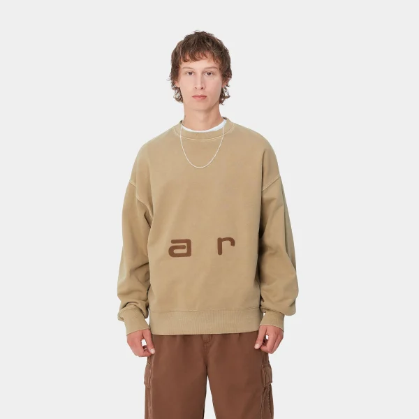 Carhartt WIP Felt Script Sweat Peanut / Tobacco Discount