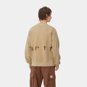 Carhartt WIP Felt Script Sweat Peanut / Tobacco Discount