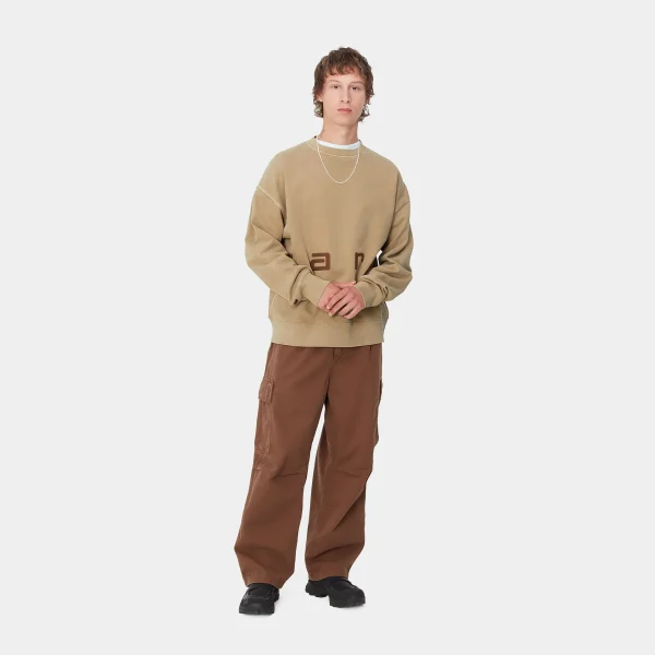 Carhartt WIP Felt Script Sweat Peanut / Tobacco Discount