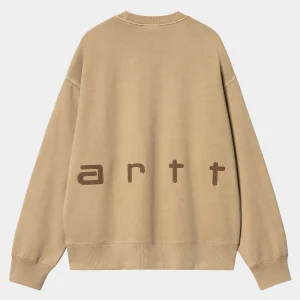 Carhartt WIP Felt Script Sweat Peanut / Tobacco Discount