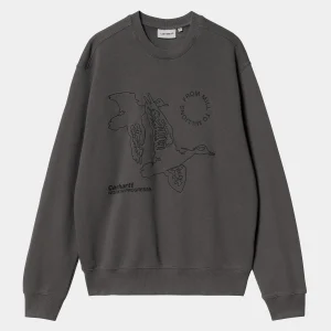 Carhartt WIP Flying Ducks Sweat Graphite Best