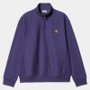 Carhartt WIP Half Zip American Script Sweatshirt Aura Best