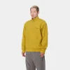 Carhartt WIP Half Zip American Script Sweatshirt Golden Olive Outlet