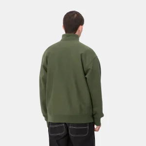 Carhartt WIP Half Zip American Script Sweatshirt Tarragon Hot