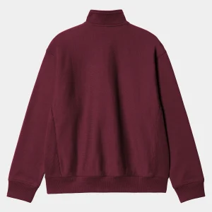 Carhartt WIP Half Zip American Script Sweatshirt Malbec Shop