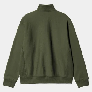 Carhartt WIP Half Zip American Script Sweatshirt Tarragon Hot